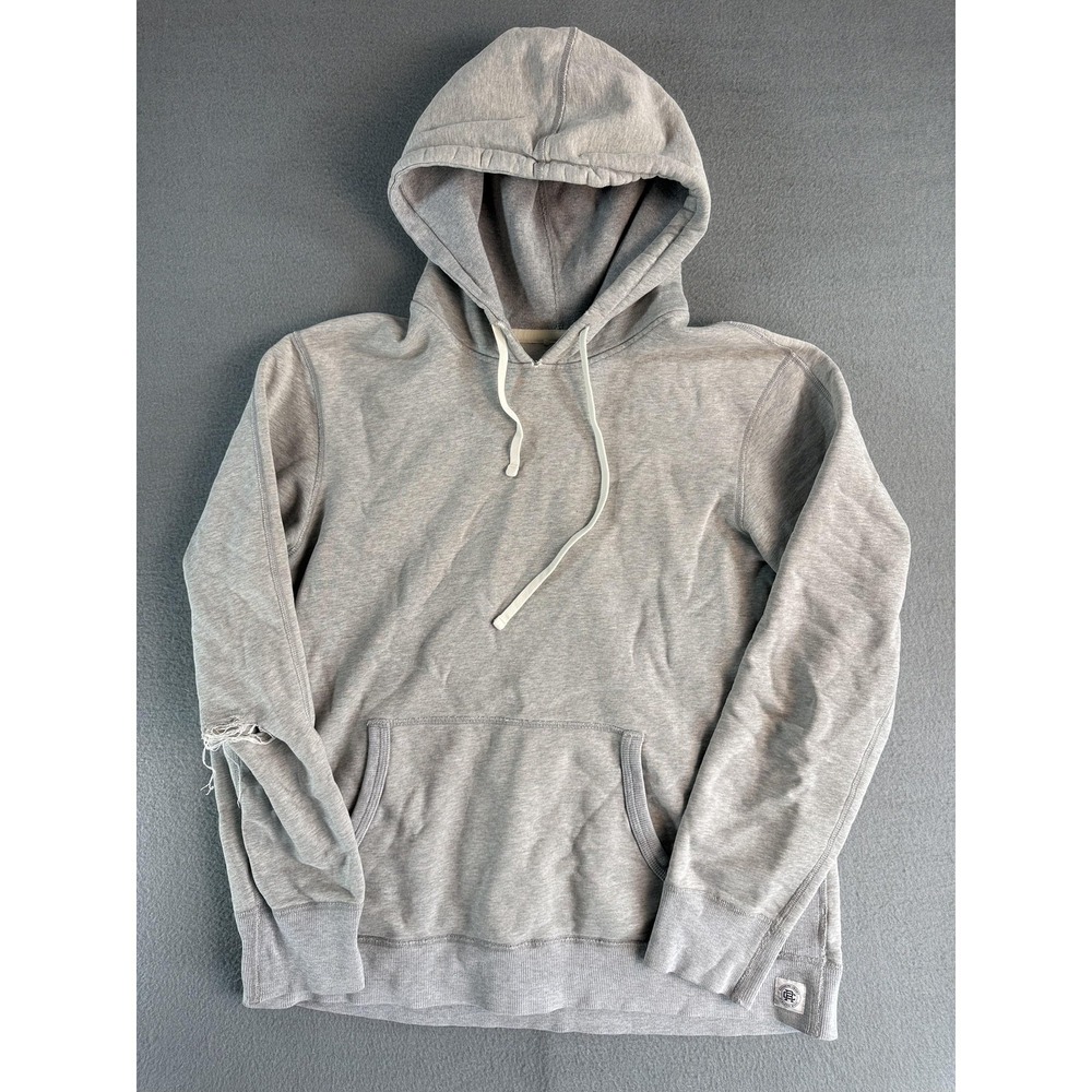 Reigning Champ Hoodie Mens Large Gray Fleece Pullover Kangaroo Pocket Canada